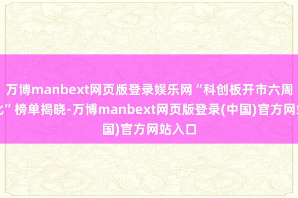 万博manbext网页版登录娱乐网“科创板开市六周年评比”榜单揭晓-万博manbext网页版登录(中国)官方网站入口